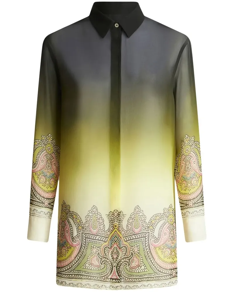 Etro Seidenhemd mit Paisley-Print - Gelb Gelb
