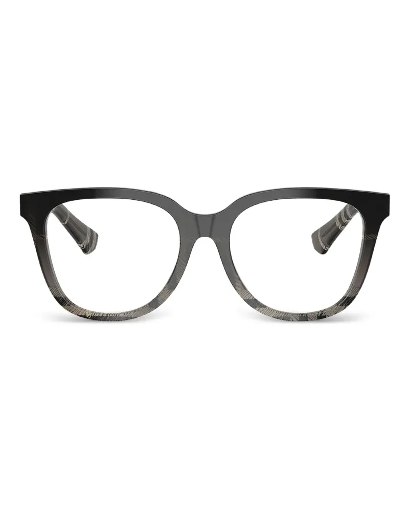 Burberry Eckige Brille mit Karomuster - Grau Grau