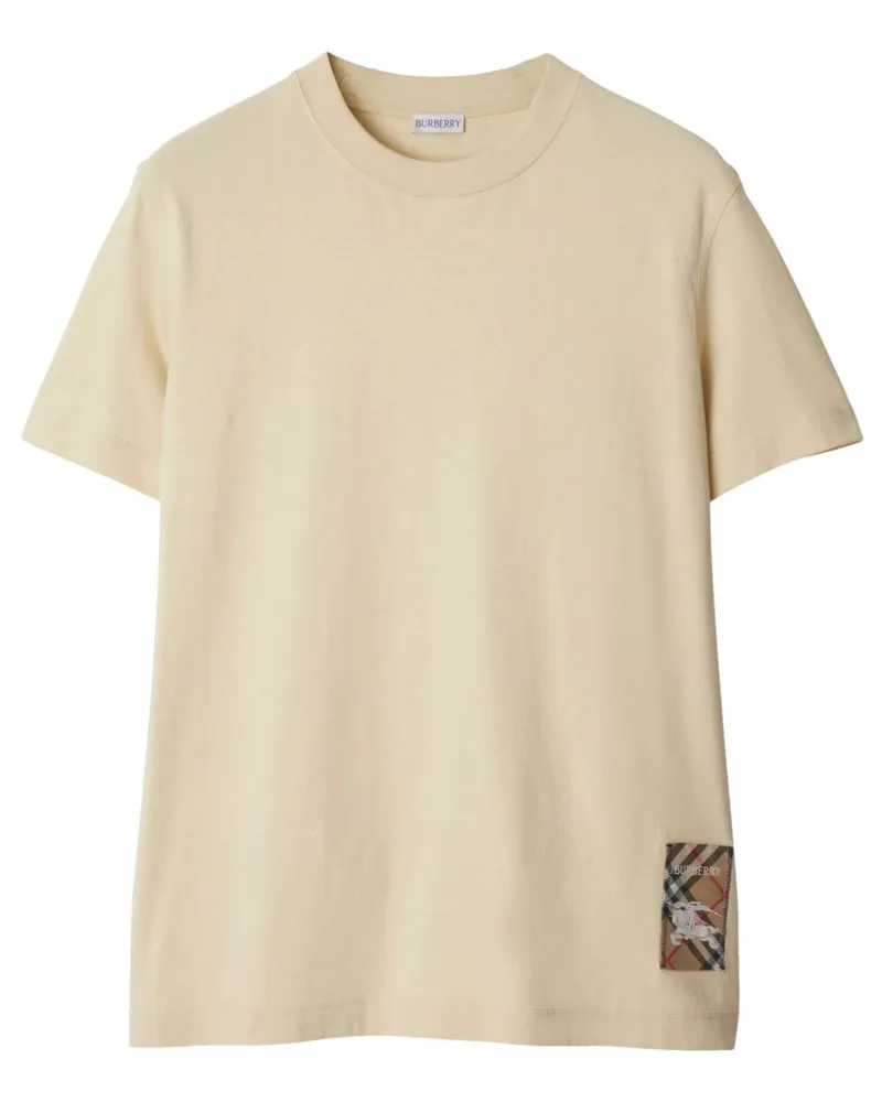 Burberry Check Label T-Shirt - Nude Nude