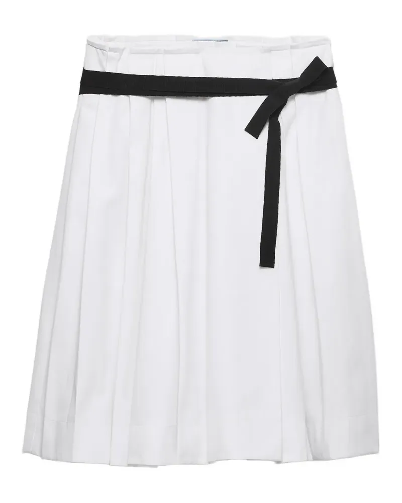 Prada belted gabardine skirt - Weiß Weiß
