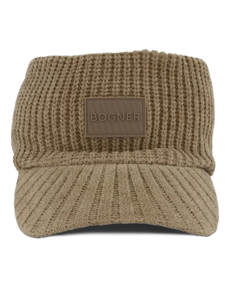 Bogner logo-patch ribbed-knit visor - Braun Braun
