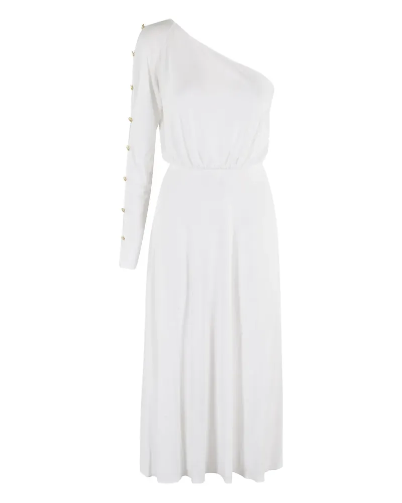 Elisabetta Franchi Einschultriges Midikleid - Weiß Weiß
