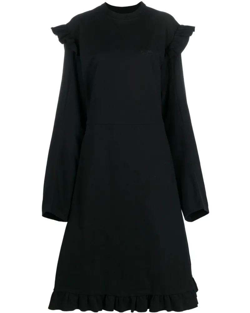 VETEMENTS Midikleid mit Rüschendetail - Schwarz Schwarz