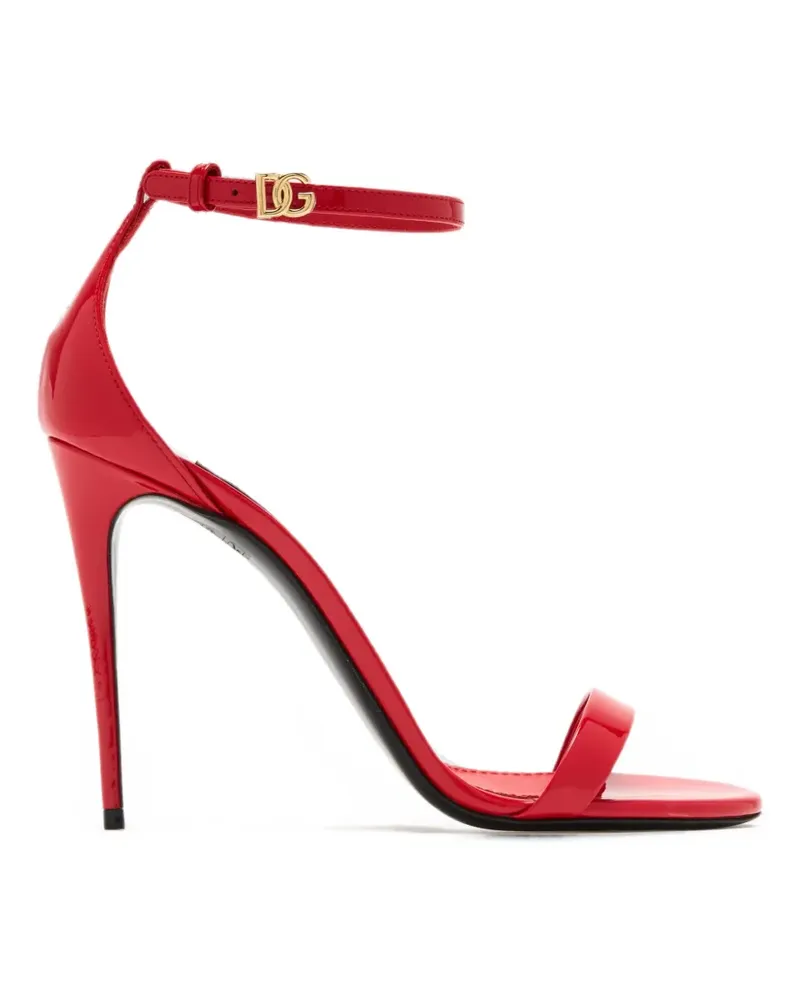 Dolce & Gabbana DG buckle patent leather sandals - Rot Rot