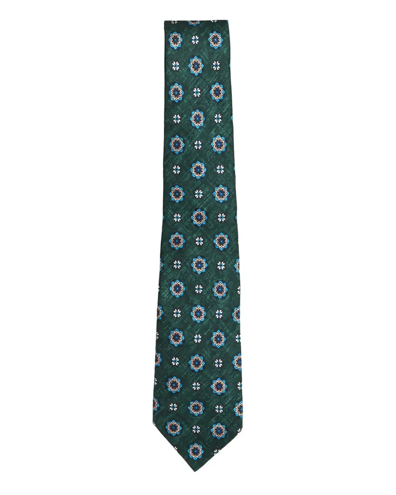 Kiton Krawatte mit Blumenmuster - Grün Grün
