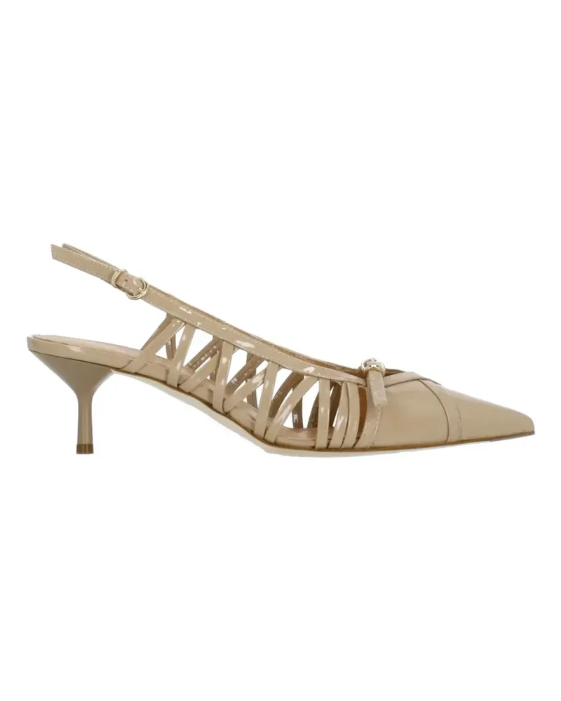 The Seller patent-finish cage-style pumps - Nude Nude