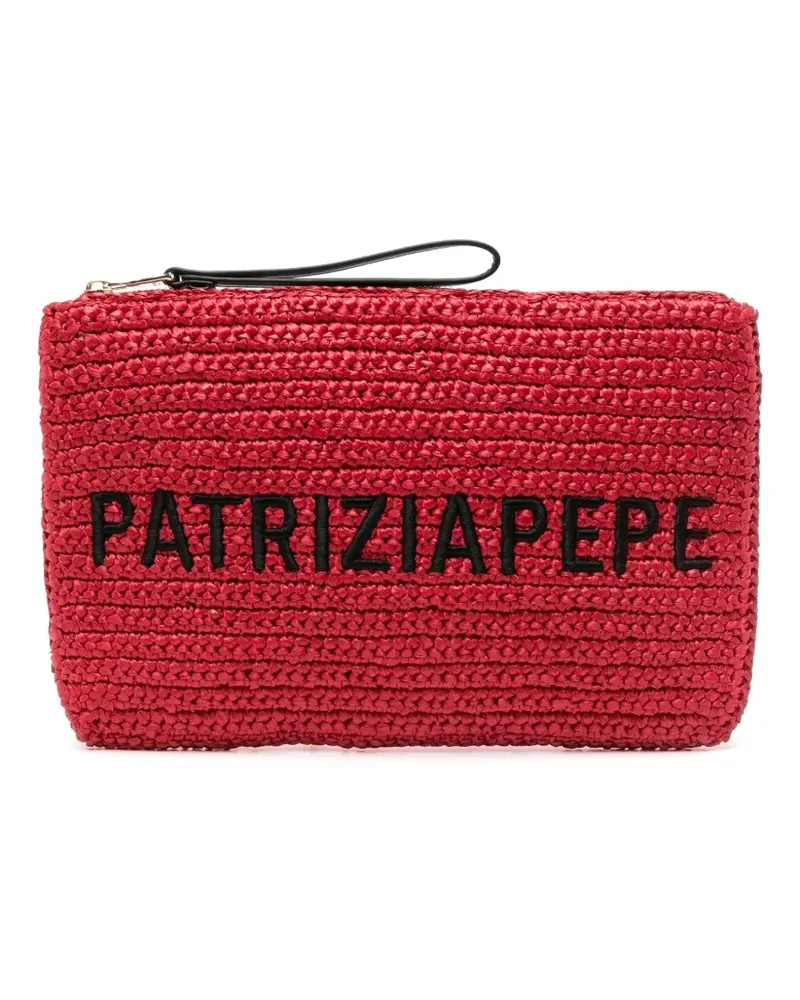 Patrizia Pepe Clutch mit Logo-Stickerei - Rot Rot