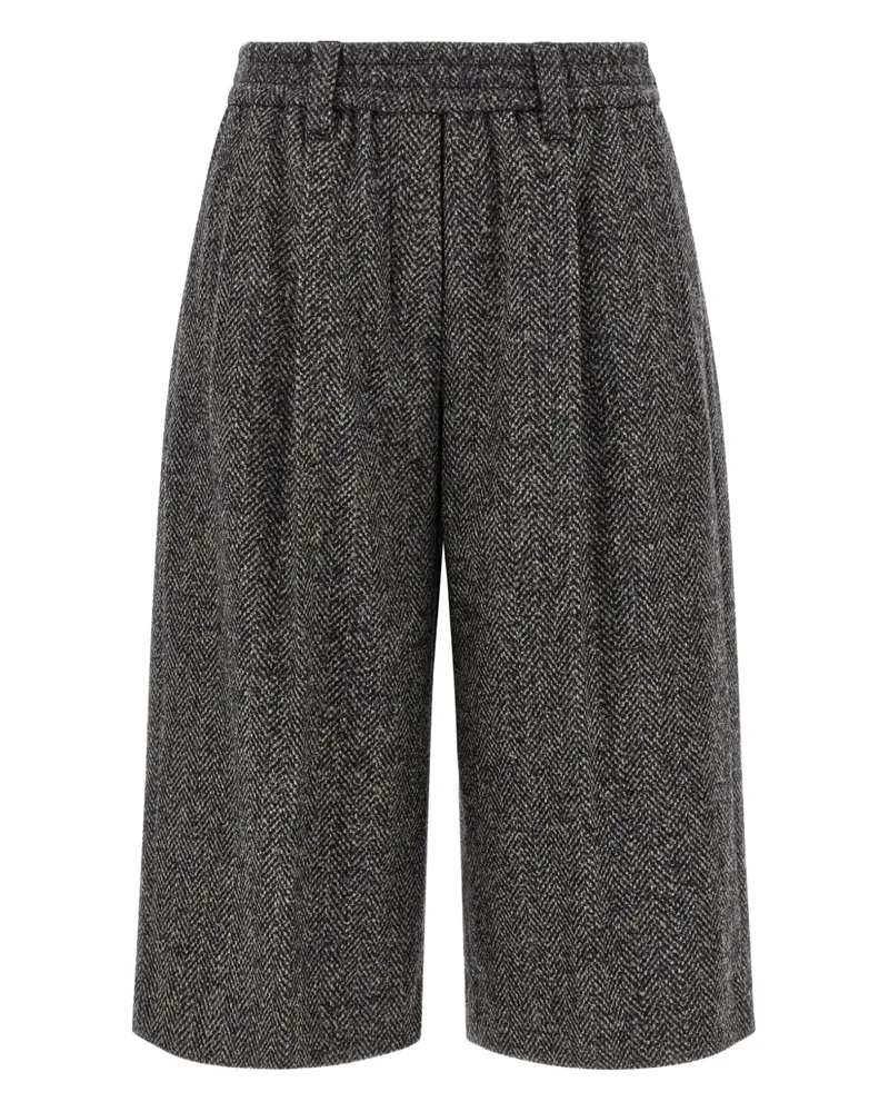Brunello Cucinelli Shorts mit Fischgrätenmuster - Grau Grau