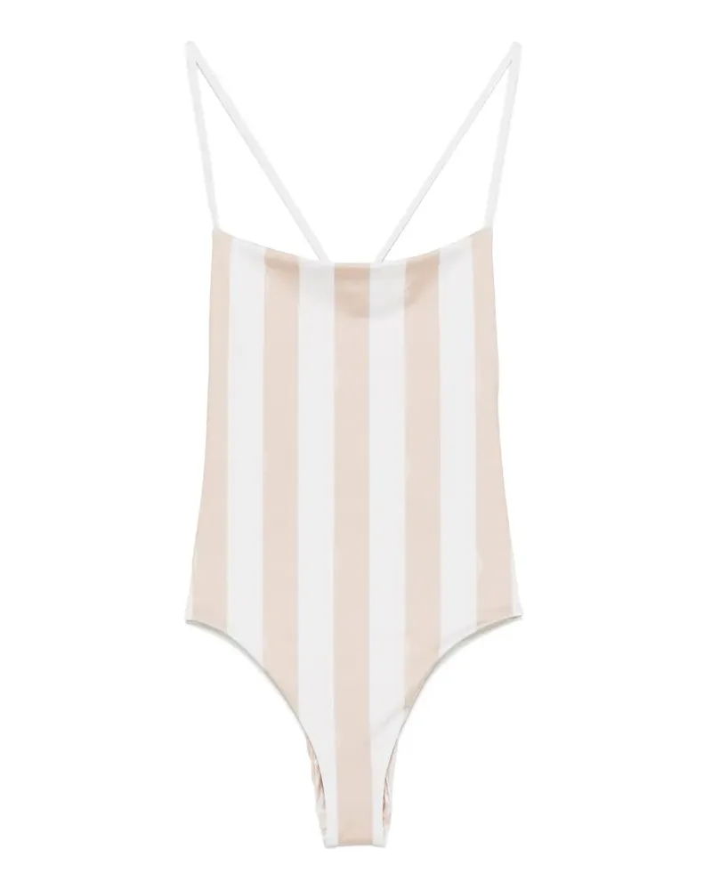 Fendi Gestreifter Badeanzug - Nude Nude