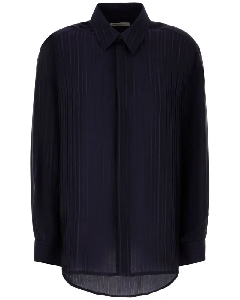 Saint Laurent Gestreiftes Hemd - Blau Blau