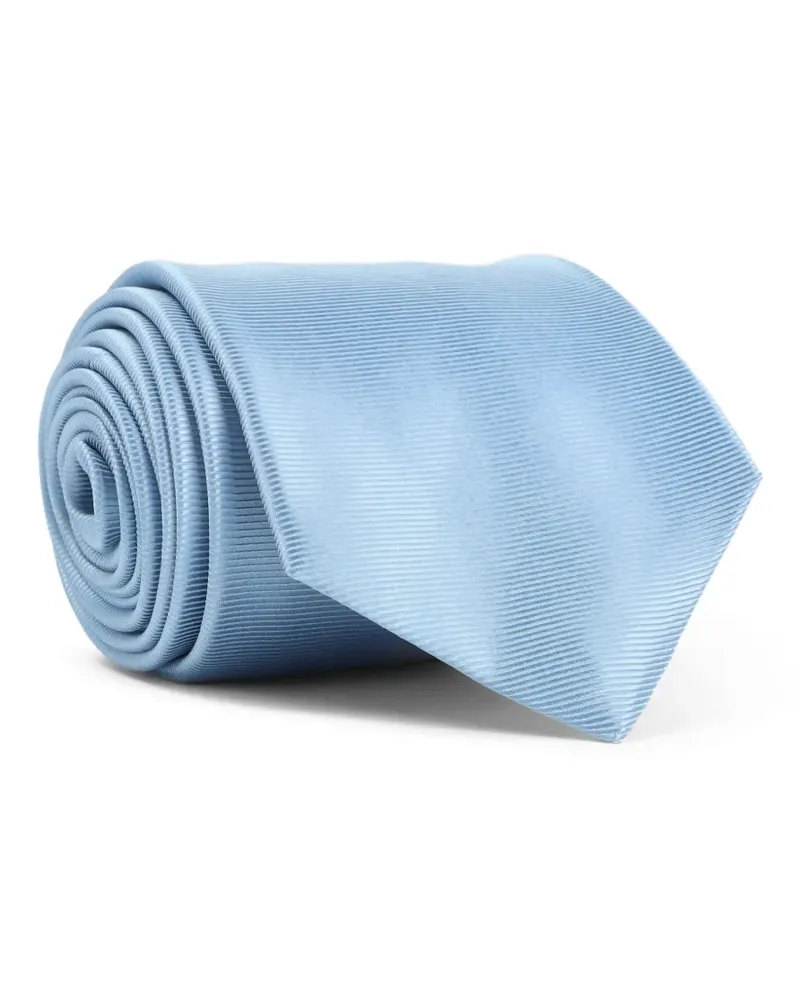 Kiton Seidenkrawatte mit Streifendetail - Blau Blau