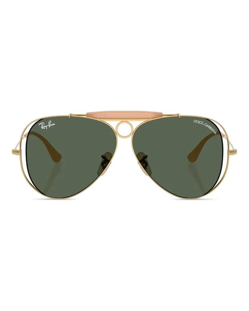 Ray Ban x Dolce & Gabbana brow-bar pilot sunglasses - Gold Gold