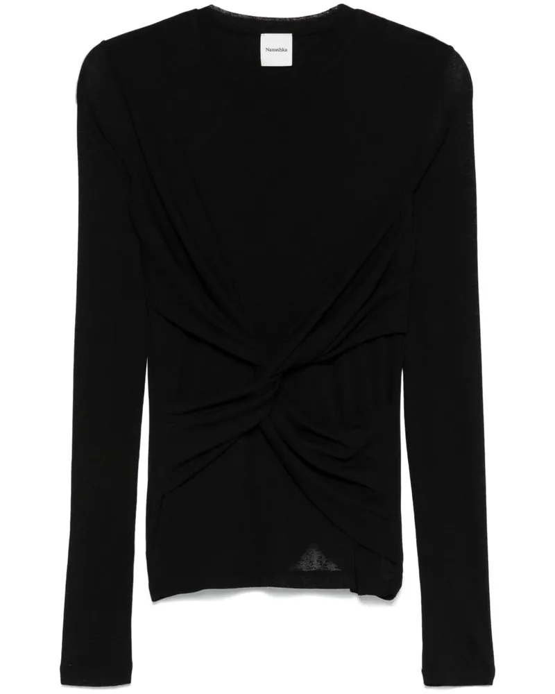 Nanushka Top mit verdrehtem Design - Schwarz Schwarz