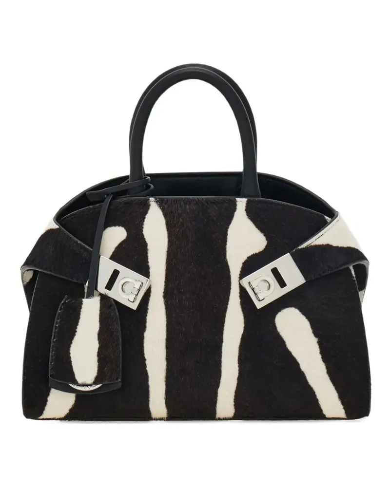 Ferragamo Zweifarbige Hug Mini-Tasche - Schwarz Schwarz