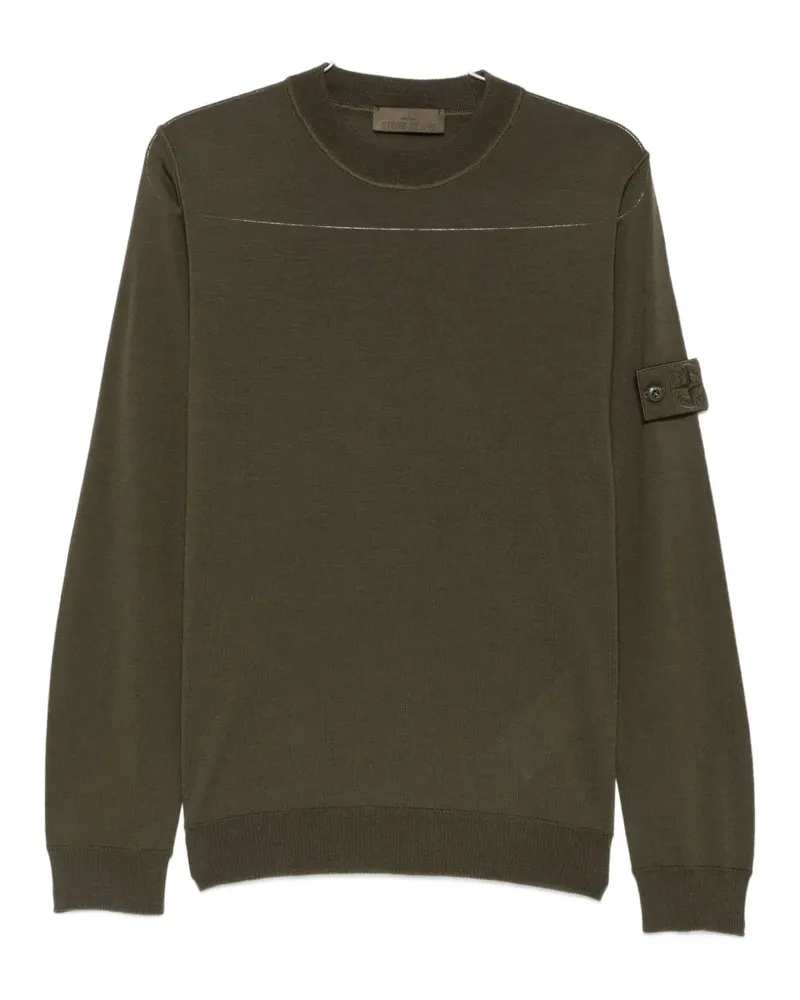 Stone Island logo-patch long-sleeve sweater - Grün Grün