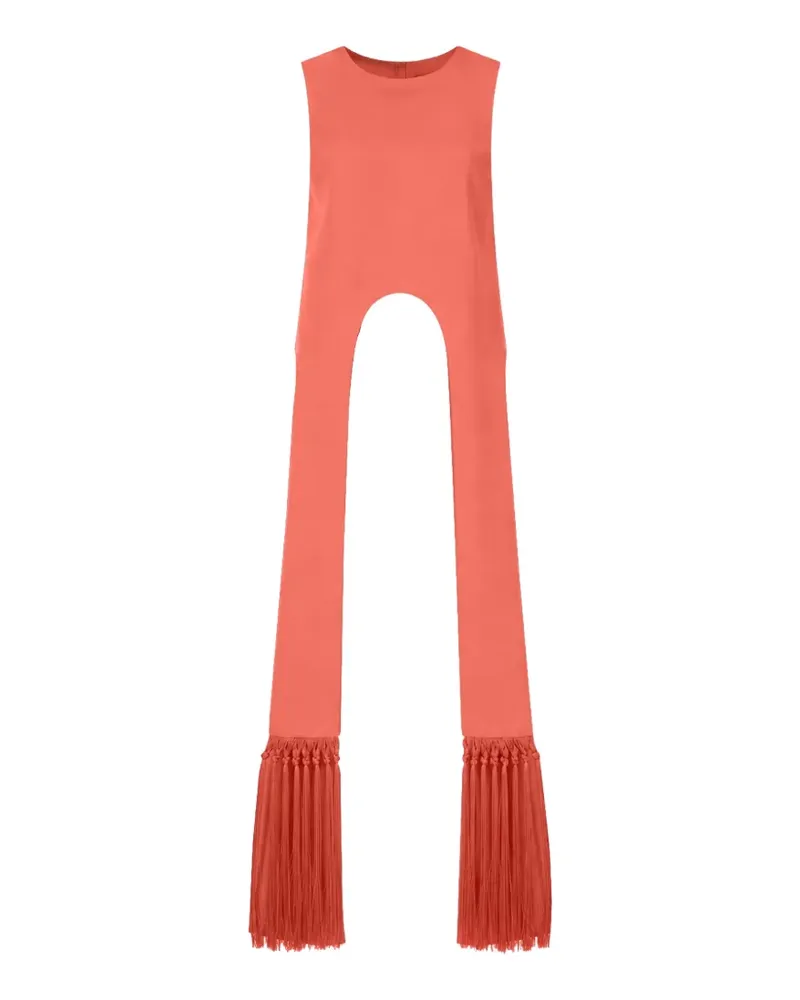 Alexis Rennes fringe-trim top - Orange Orange
