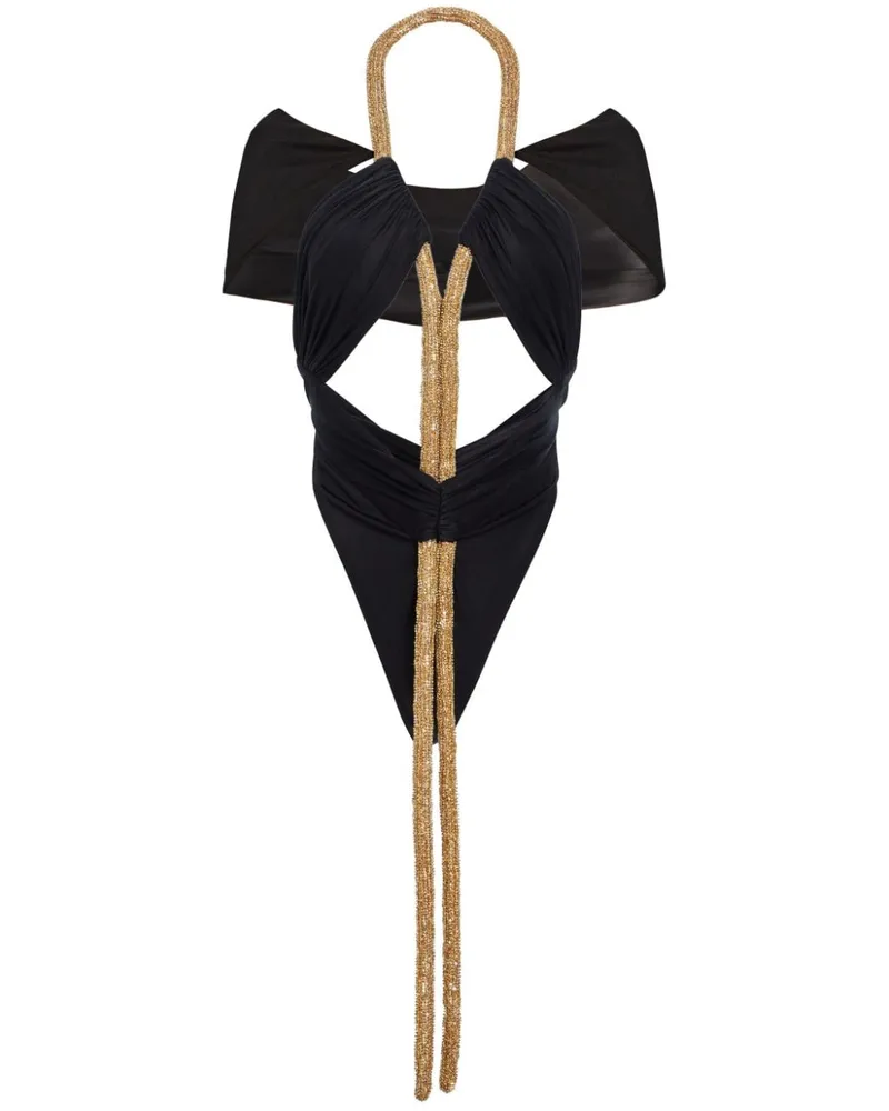 Retrofête Leidy Body mit Cut-Out - Schwarz Schwarz