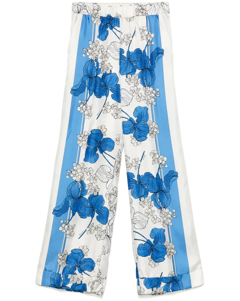 P.A.R.O.S.H. P.A.R.O H. Hose mit Blumen-Print - Weiß Weiß