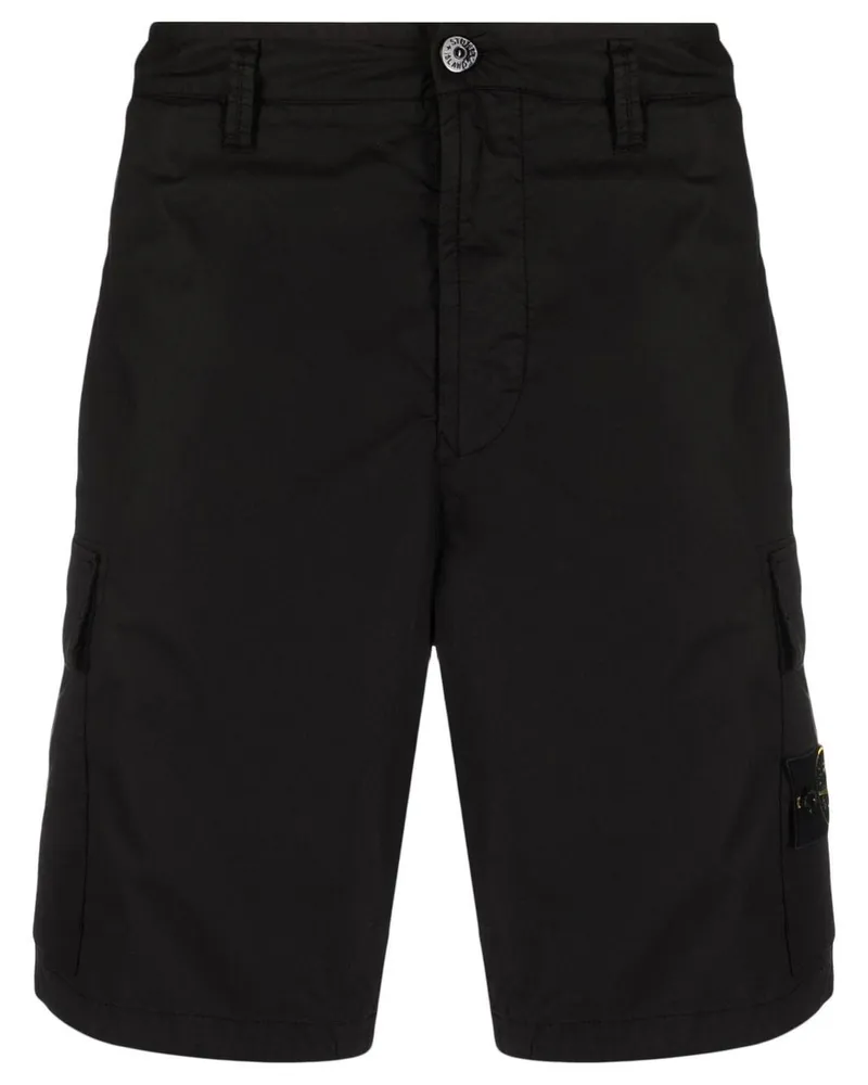 Stone Island Cargo-Shorts mit Kompass-Patch - Schwarz Schwarz