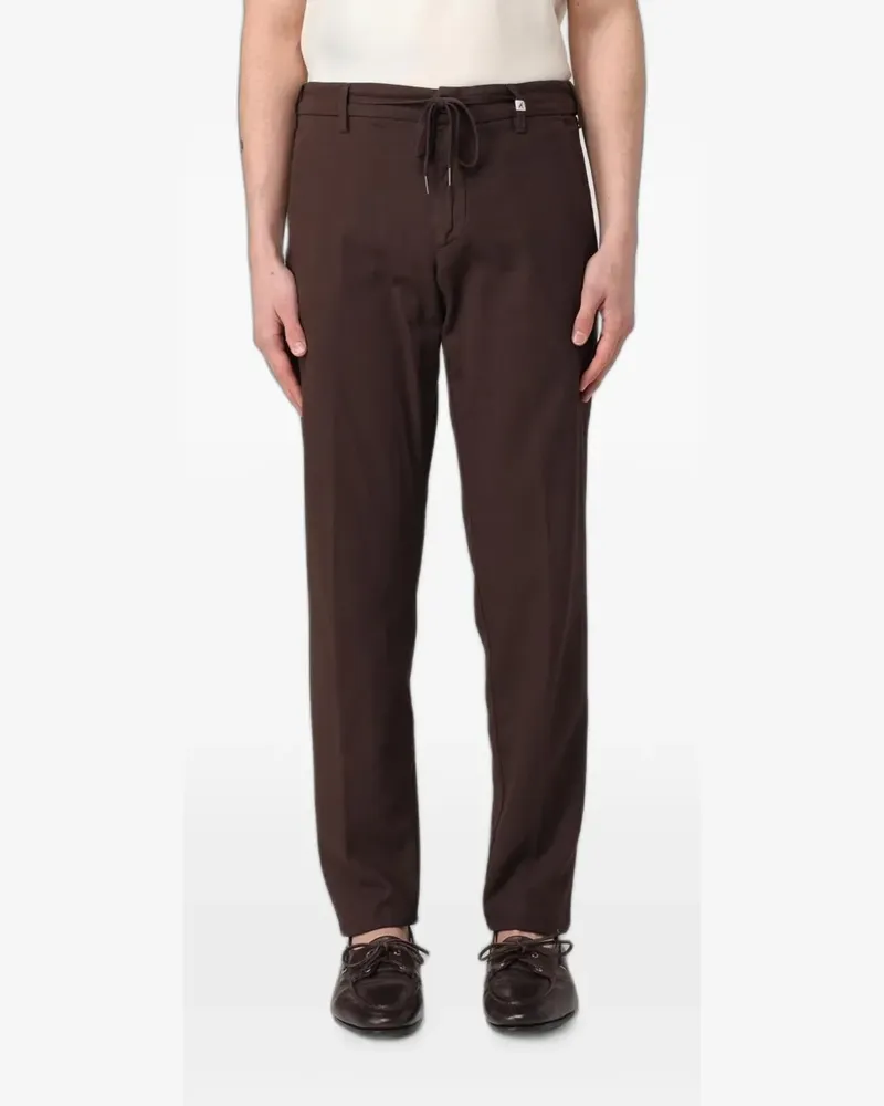 MYTHS Straight-Leg-Hose mit Kordelzug - Braun Braun
