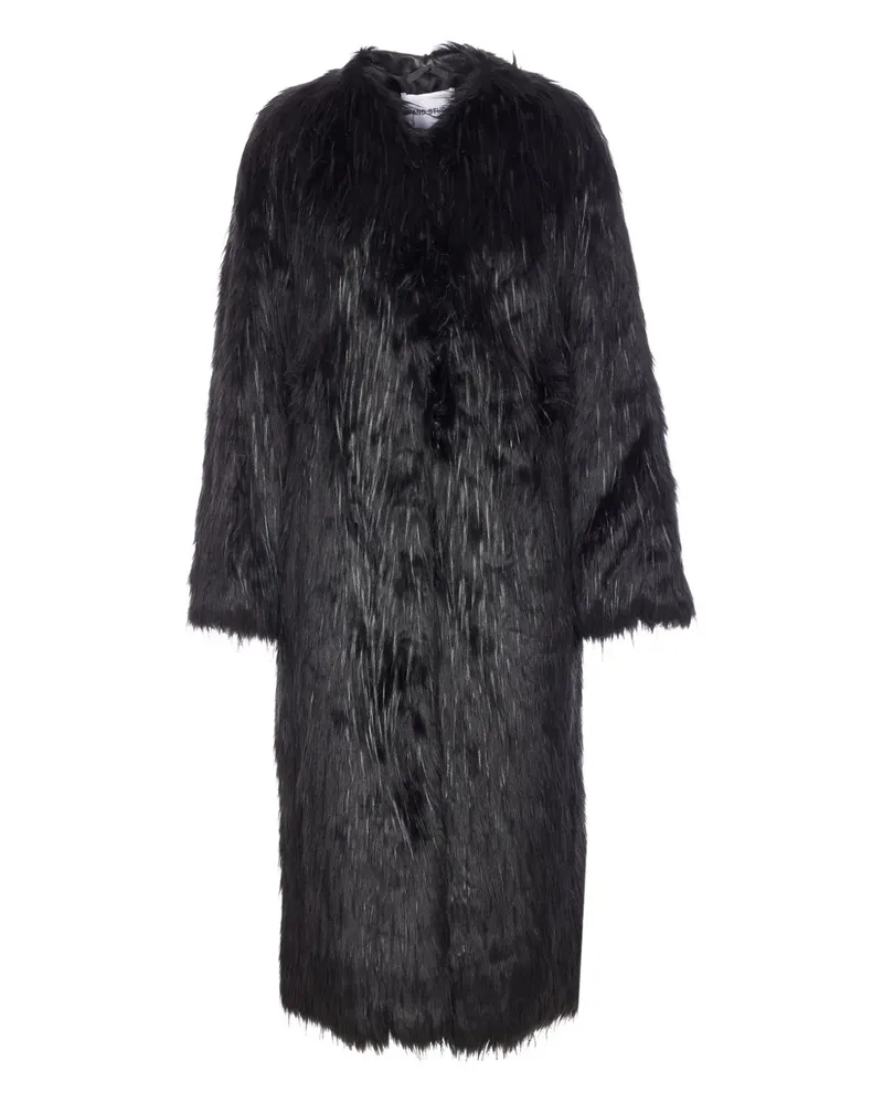 STAND Carolina hook-closure coat - Schwarz Schwarz