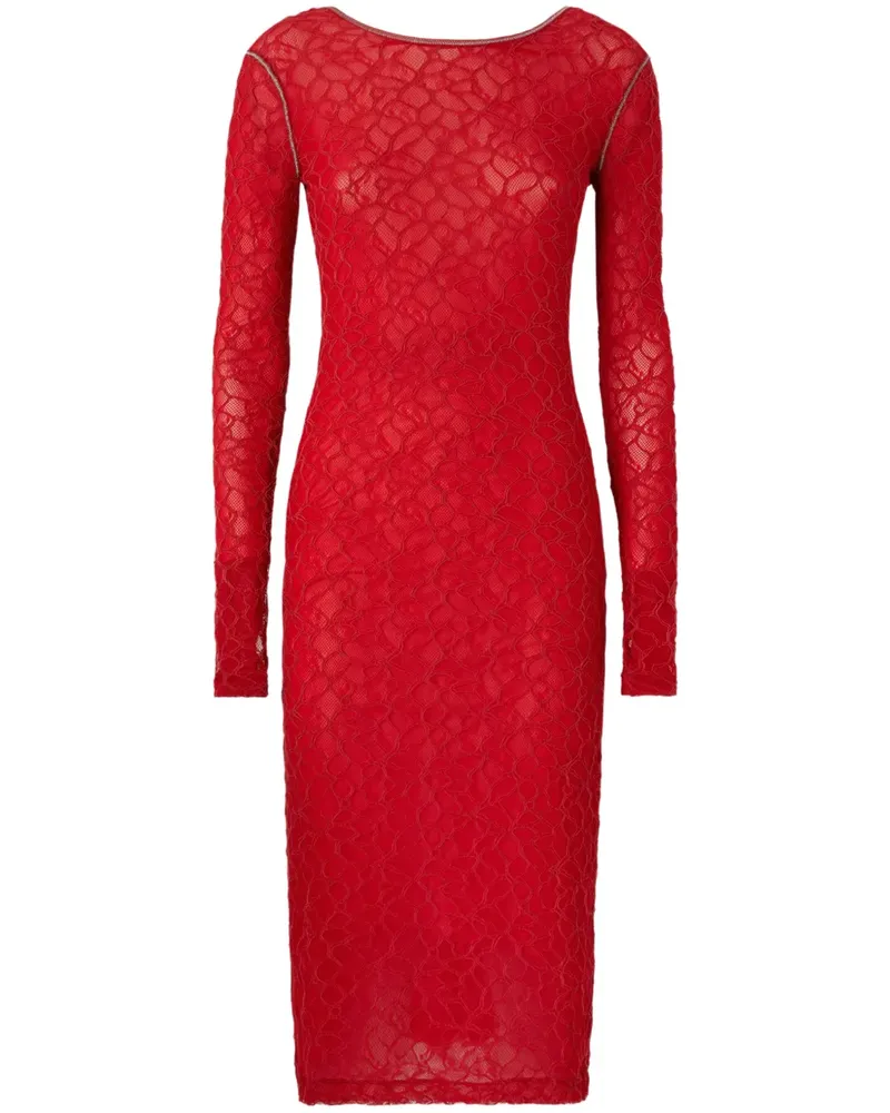 Pinko Midikleid aus Spitze - Rot Rot
