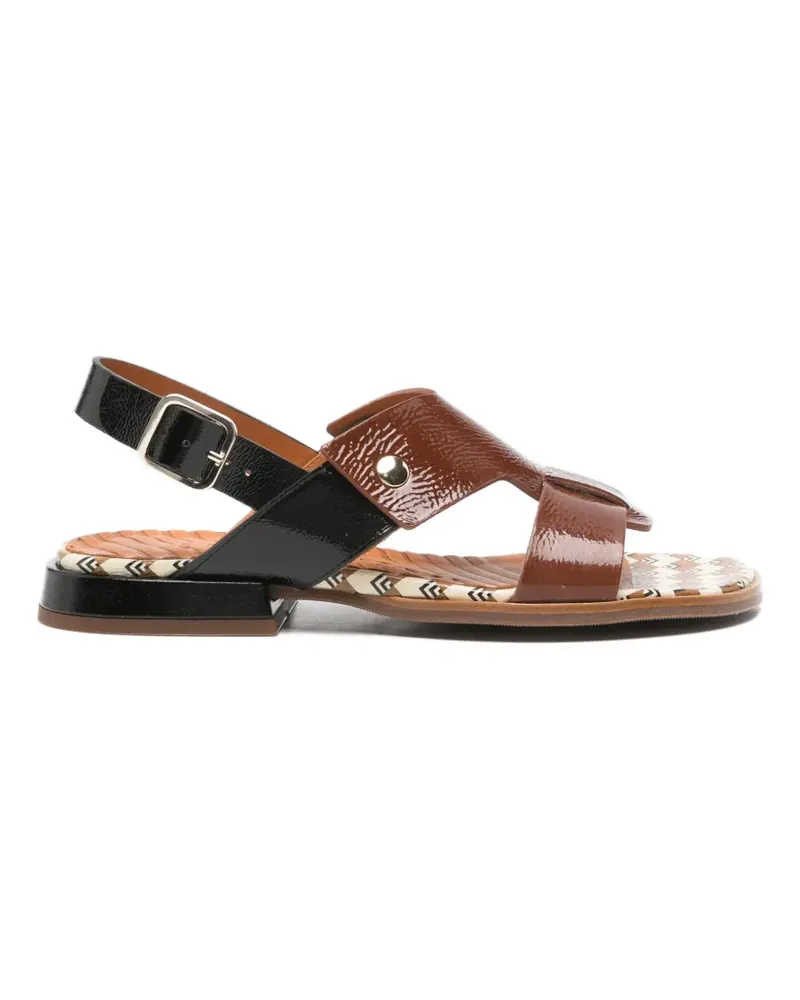 Chie Mihara Wenka patent-leather square-toe sandals - Braun Braun