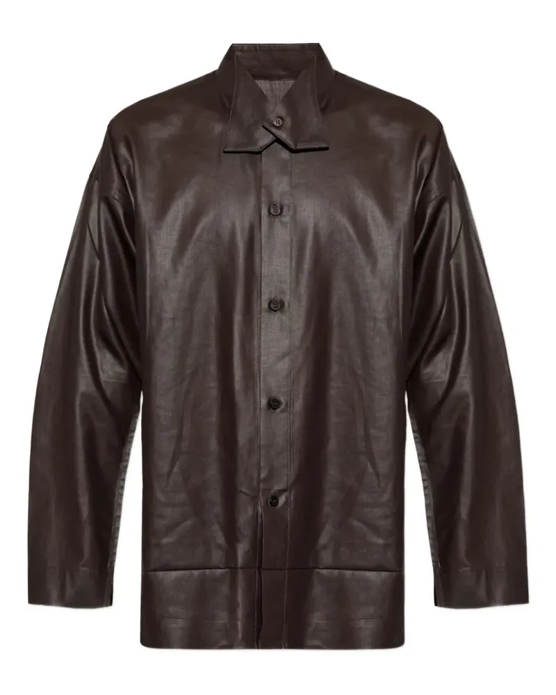 Issey Miyake long-sleeved buttoned shirt - Braun Braun