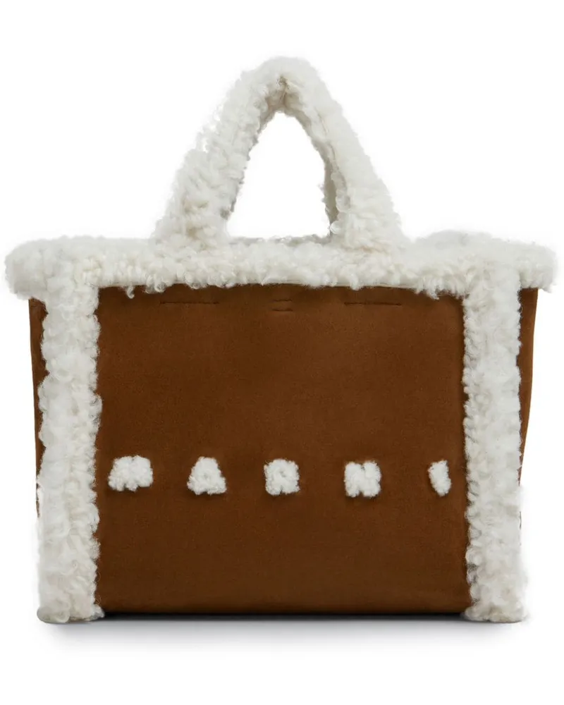 Marni Handtasche mit Shearling - Braun Braun