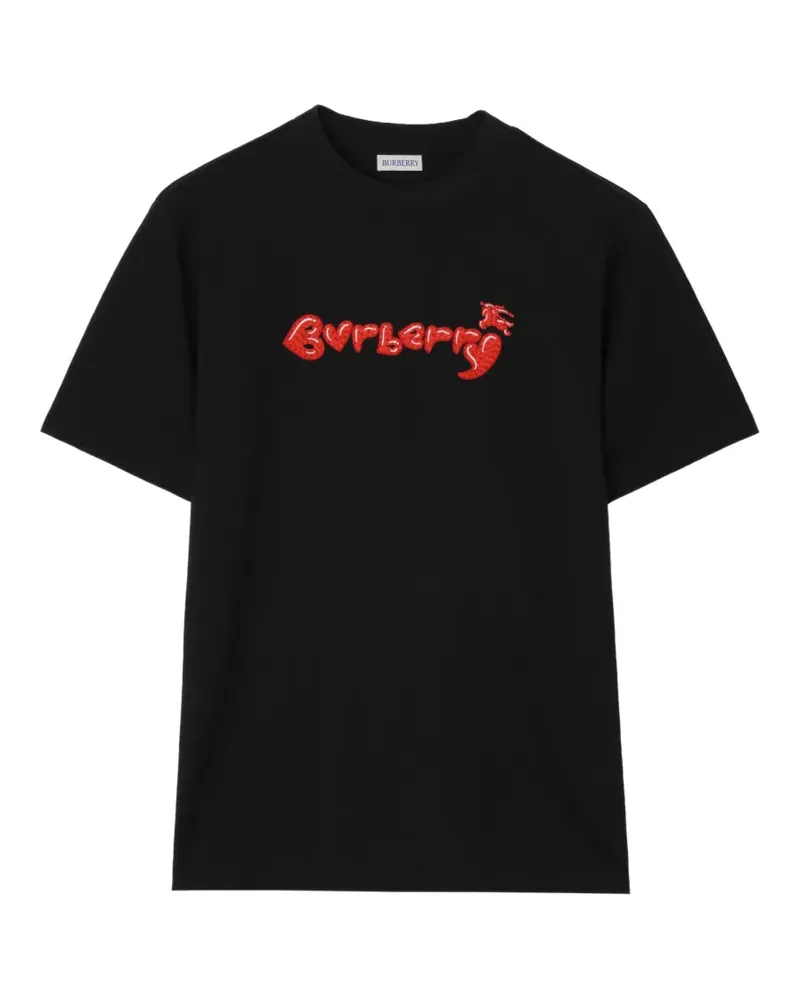 Burberry T-Shirt mit Herz-Logo - Schwarz Schwarz