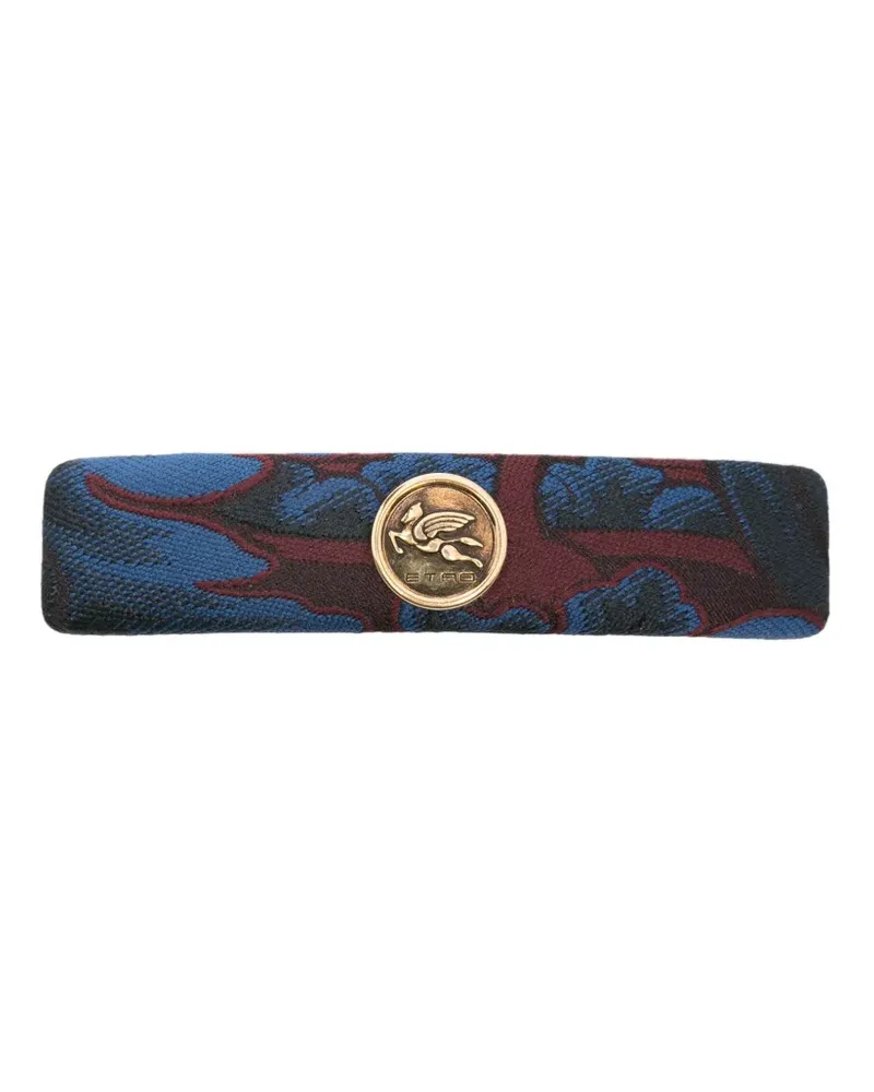 Etro Haarspange mit Blumen-Print - Blau Blau