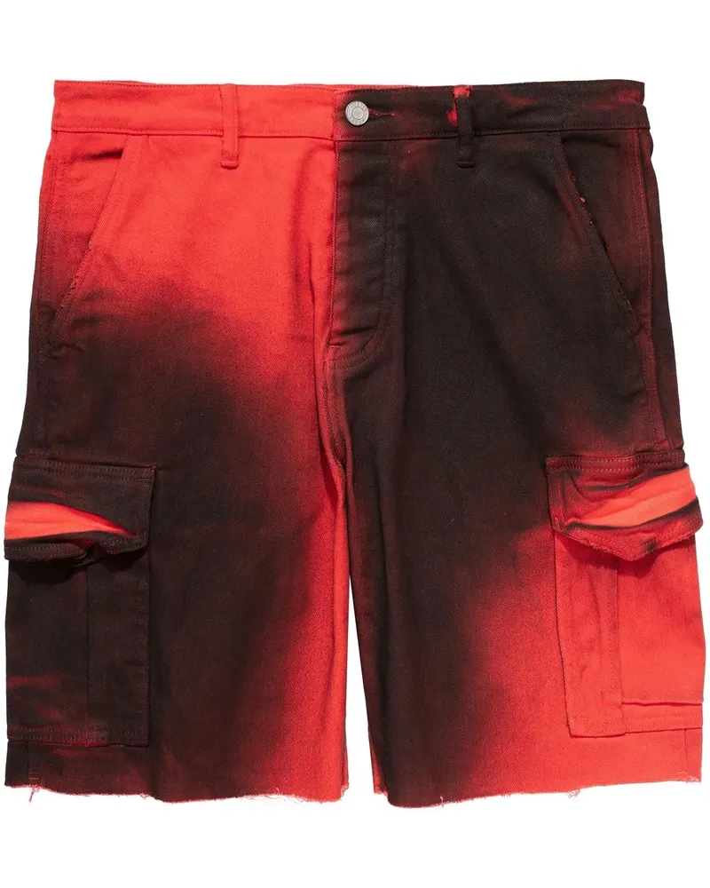 PURPLE BRAND Cargo-Shorts mit Bleach-Effekt - Rot Rot