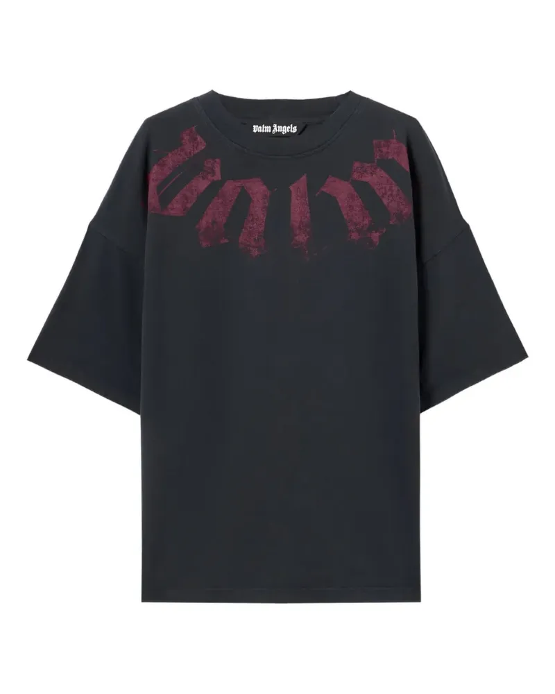 Palm Angels Oversized-T-Shirt mit Logo - Schwarz Schwarz