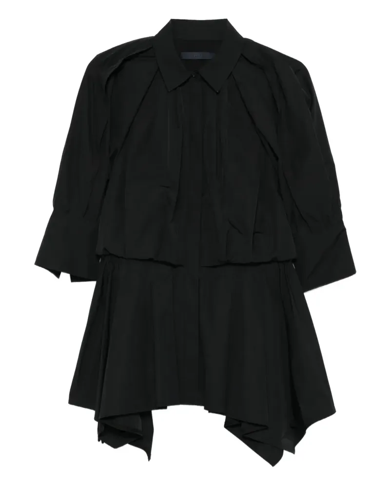 JUUN.J gathered layered blouse - Schwarz Schwarz