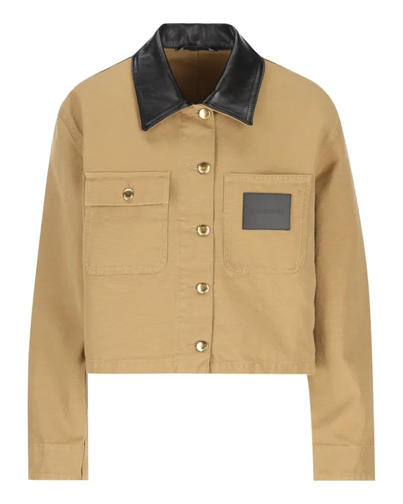 Balenciaga Jacke mit Lederkragen - Nude Nude