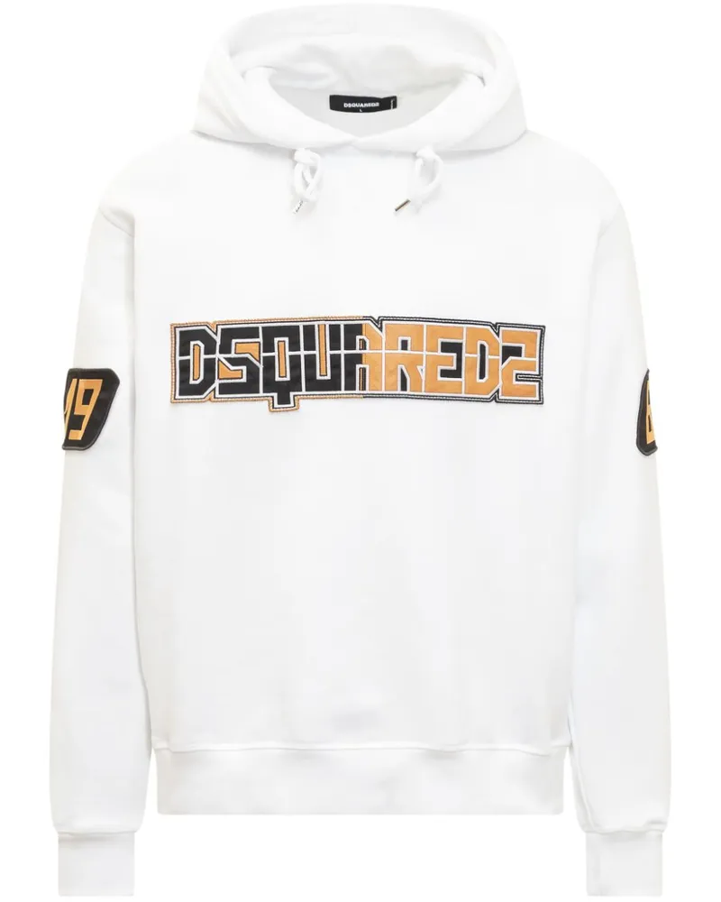 Dsquared2 Hoodie mit Logo-Applikation - Weiß Weiß