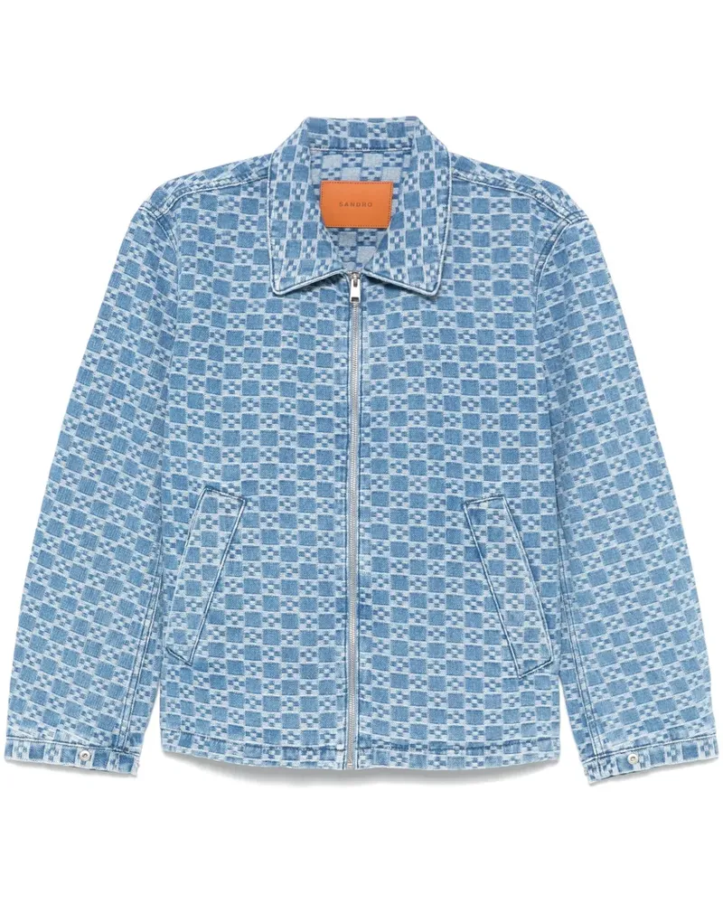 Sandro Jeansjacke mit Jacquardmuster - Blau Blau