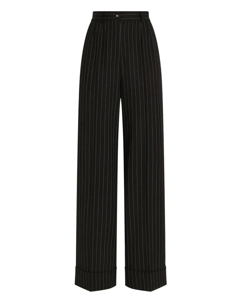 Dolce & Gabbana Gestreifte Hose - Schwarz Schwarz