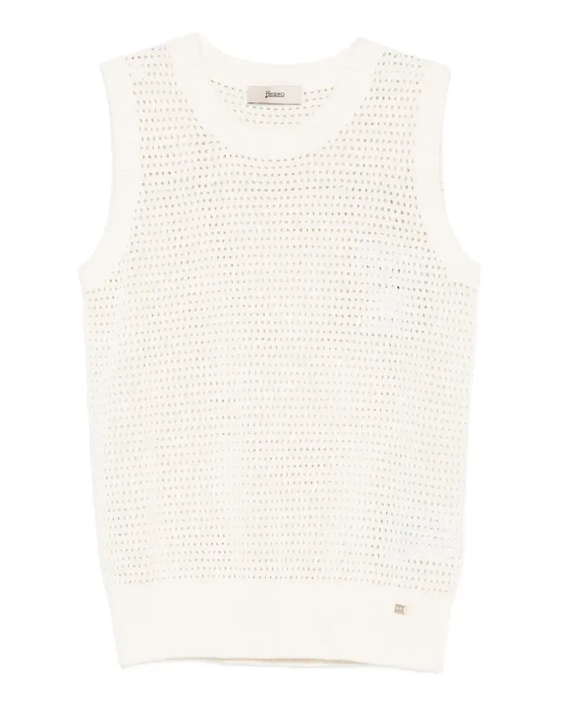 Herno perforated-knit top - Nude Nude