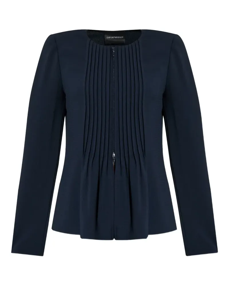 Emporio Armani Plissierte Jacke - Blau Blau