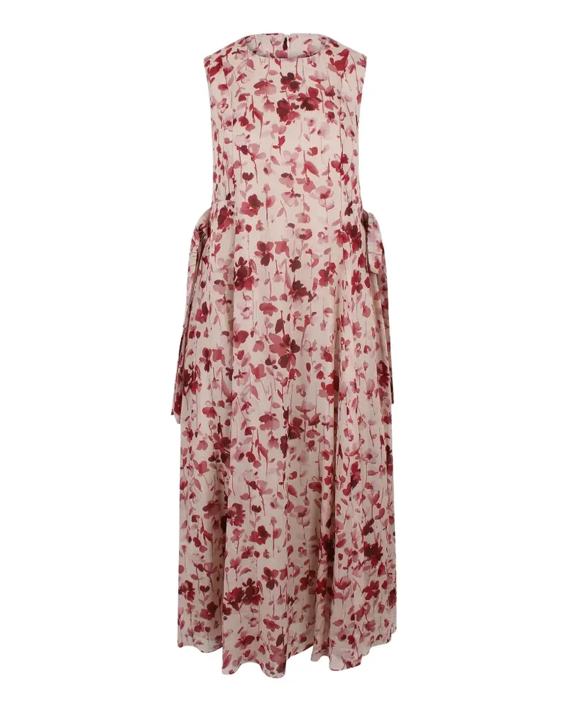 Max Mara floral-print tie-waist dress - Nude Nude