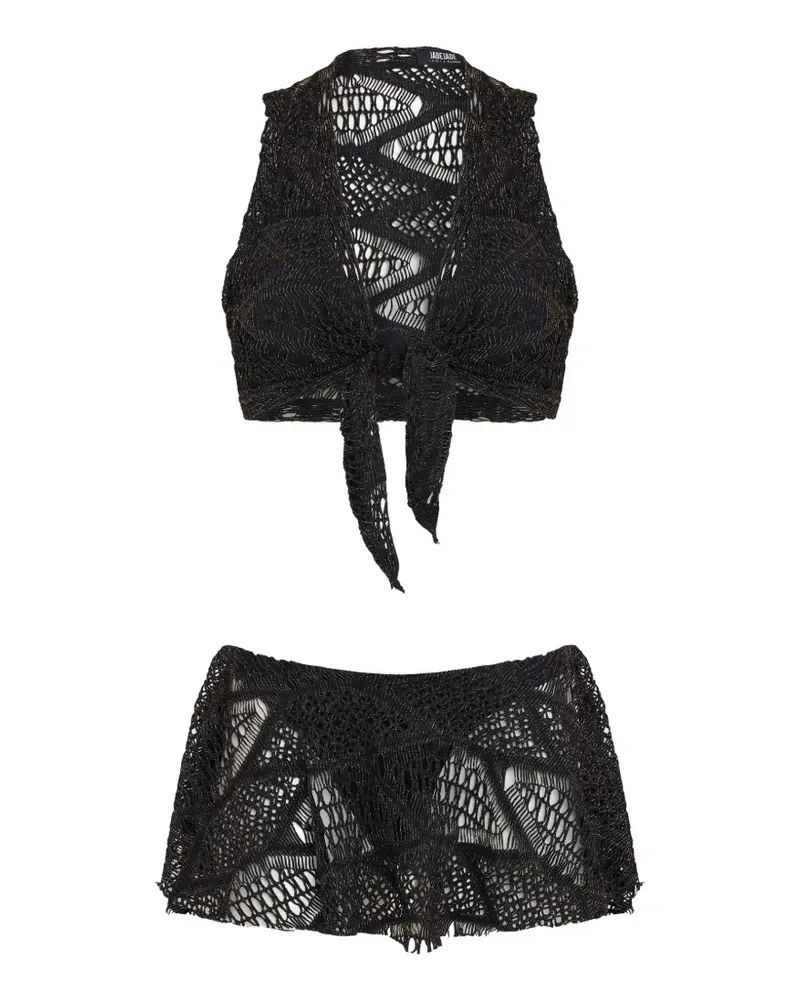 Amir Slama x Jade Picon Bikini mit Schnürung - Schwarz Schwarz