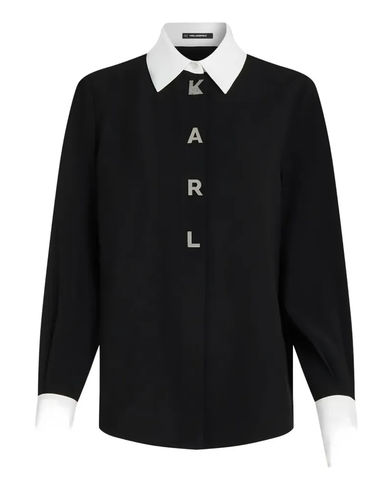 Karl Lagerfeld Hemd mit Buchstaben - Schwarz Schwarz