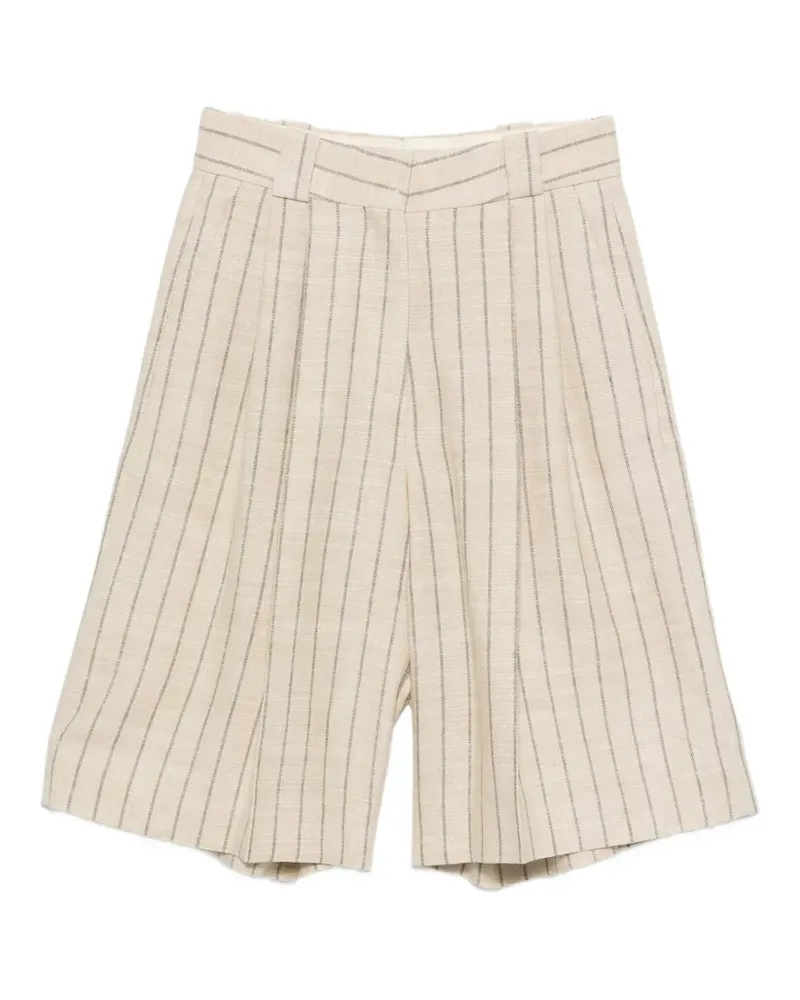 Blazé Milano Serene Husul striped pleated shorts - Nude Nude