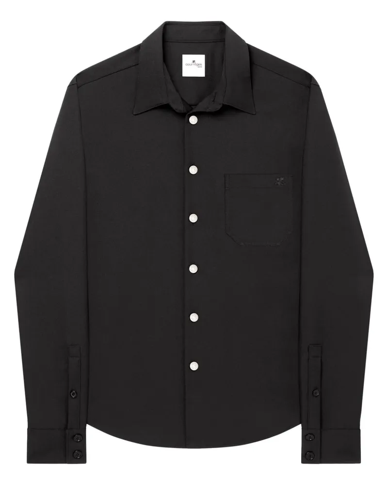 Courrèges Oversized-Hemd mit Logo-Applikation - Schwarz Schwarz
