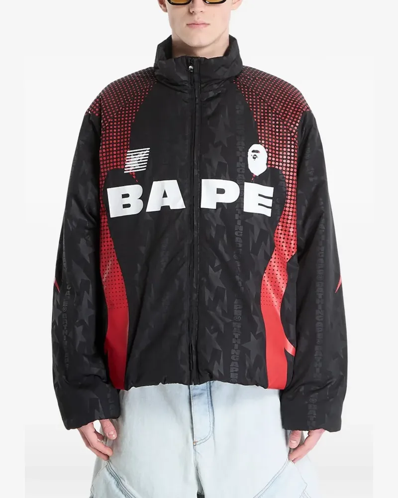BAPE logo-print padded jacket - Schwarz Schwarz