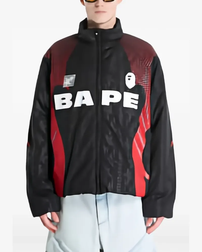 BAPE Gefütterte Jacke mit Logo-Print - Schwarz Schwarz