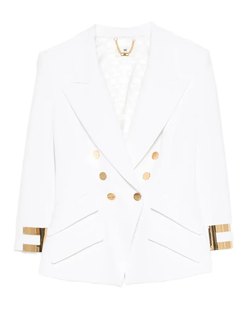 Elisabetta Franchi double-breasted three-quarter sleeve jacket - Weiß Weiß