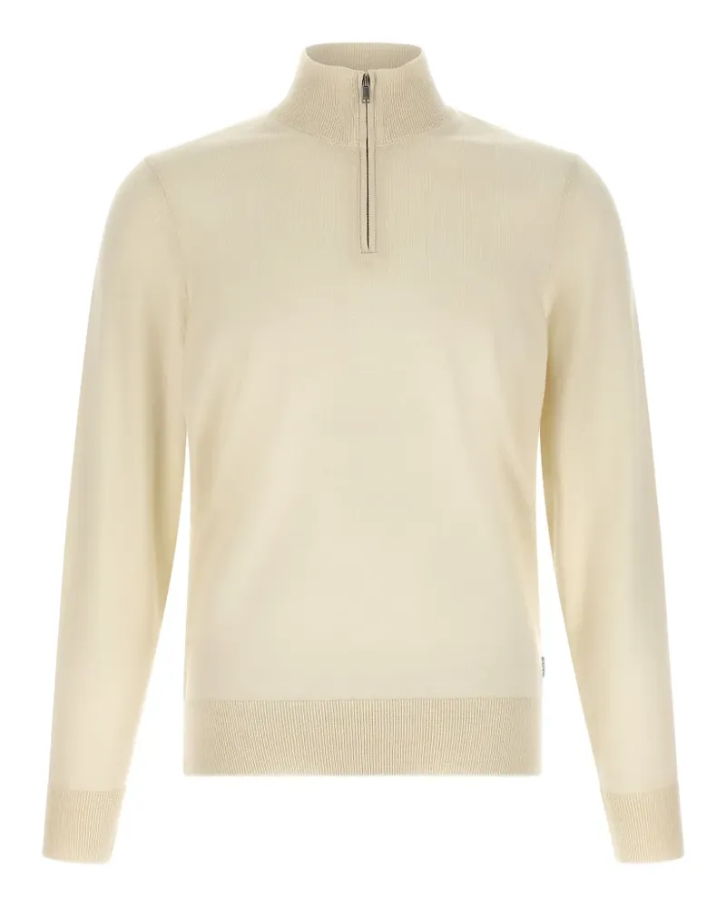 HUGO BOSS Polo-Pullover aus Merinowolle - Nude Nude