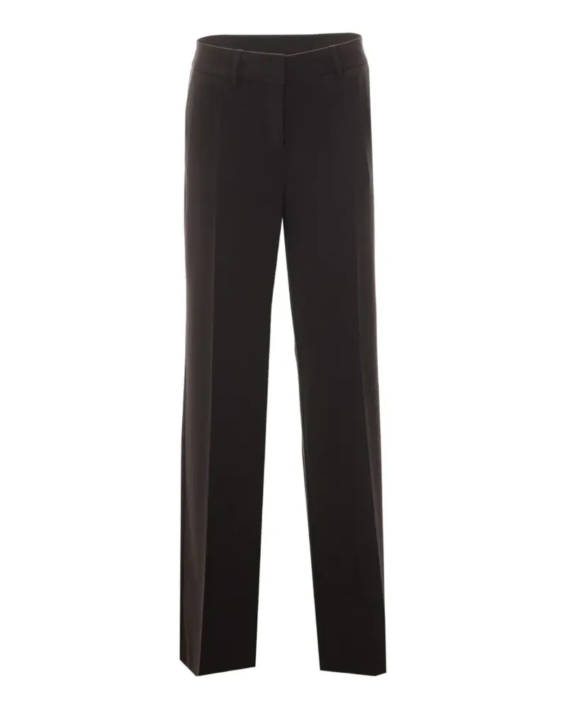 Rue du Bac Klassische Straight-Leg-Hose - Schwarz Schwarz